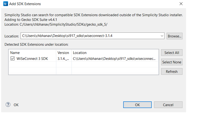 Add SDK Extensions Window