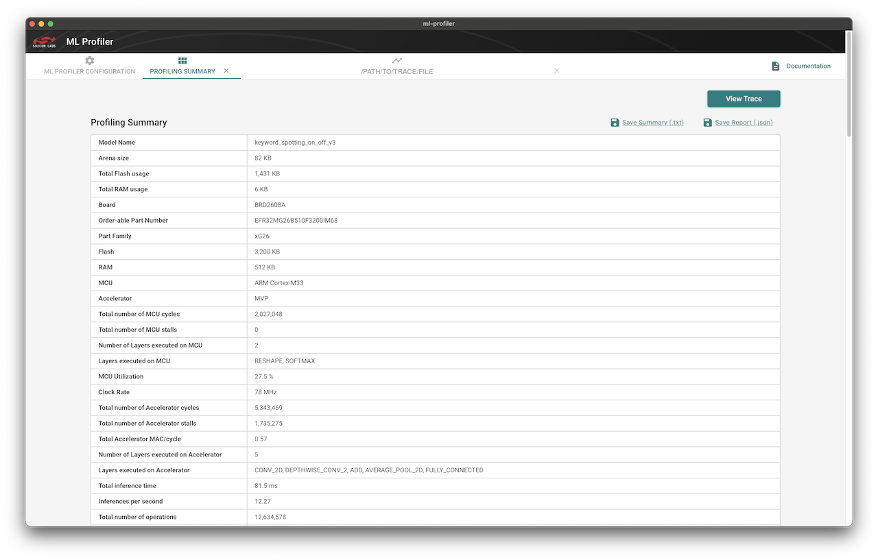 Profiling Summary Tab 1