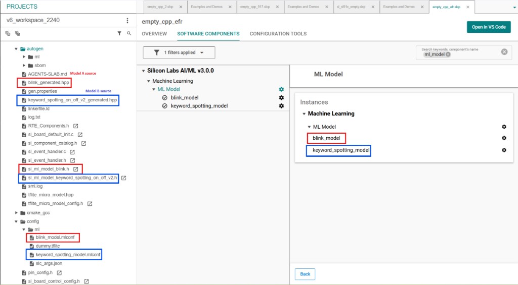 Multi-model instances, mlconf files, and generated sources