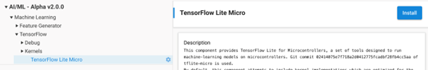 Open the Component Configuration UI for the TensorFlow component