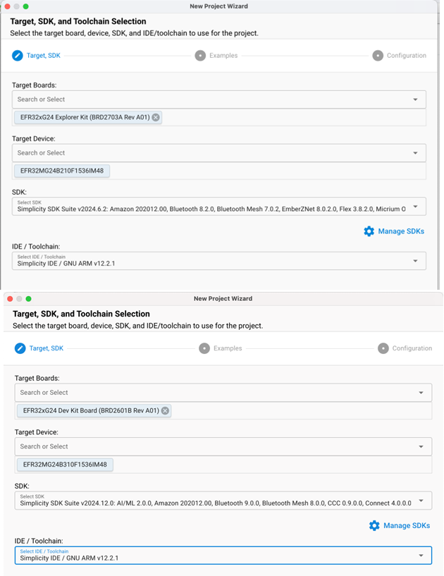 Select Board and SDK