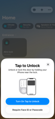 Tap to unlock setup