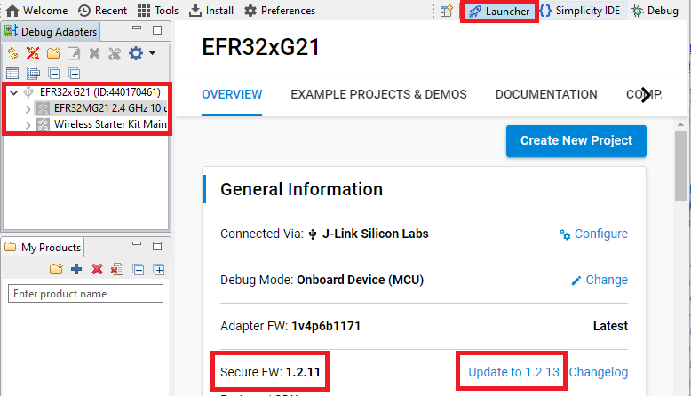 Checking and Upgrading Secure Engine Firmware in Simplicity Studio