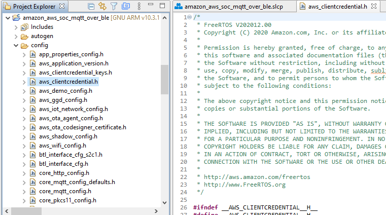 Open aws client credential file