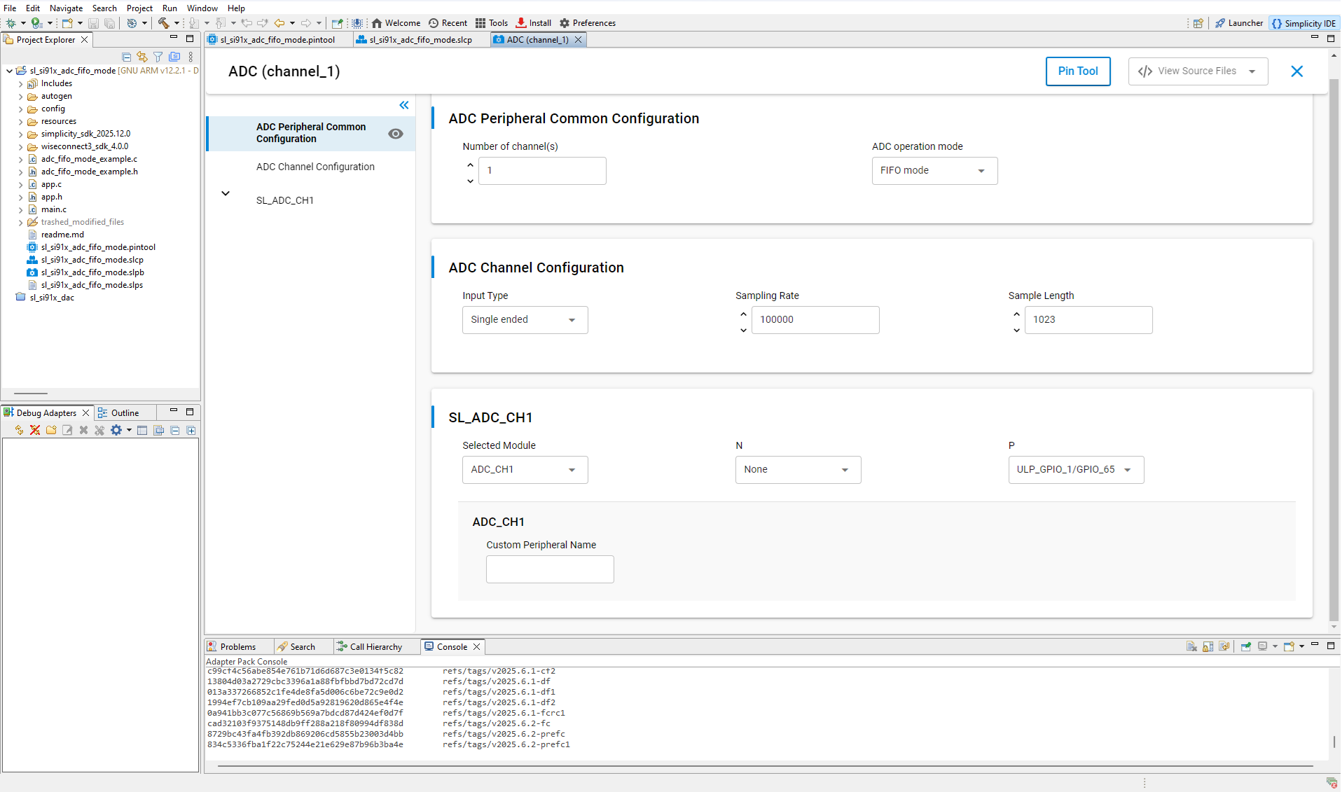 ADC Channel UC screen