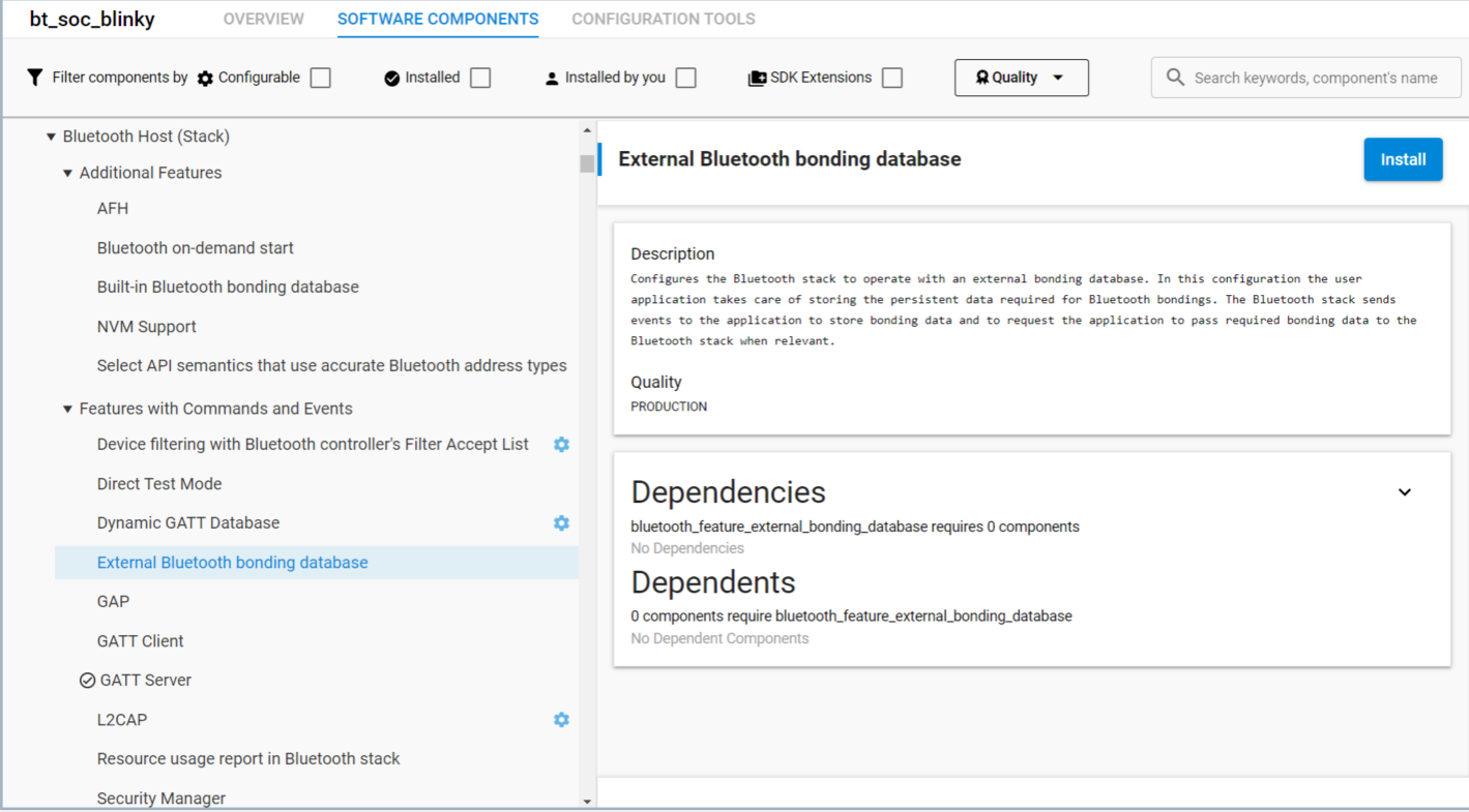 External bluetooth bonding database