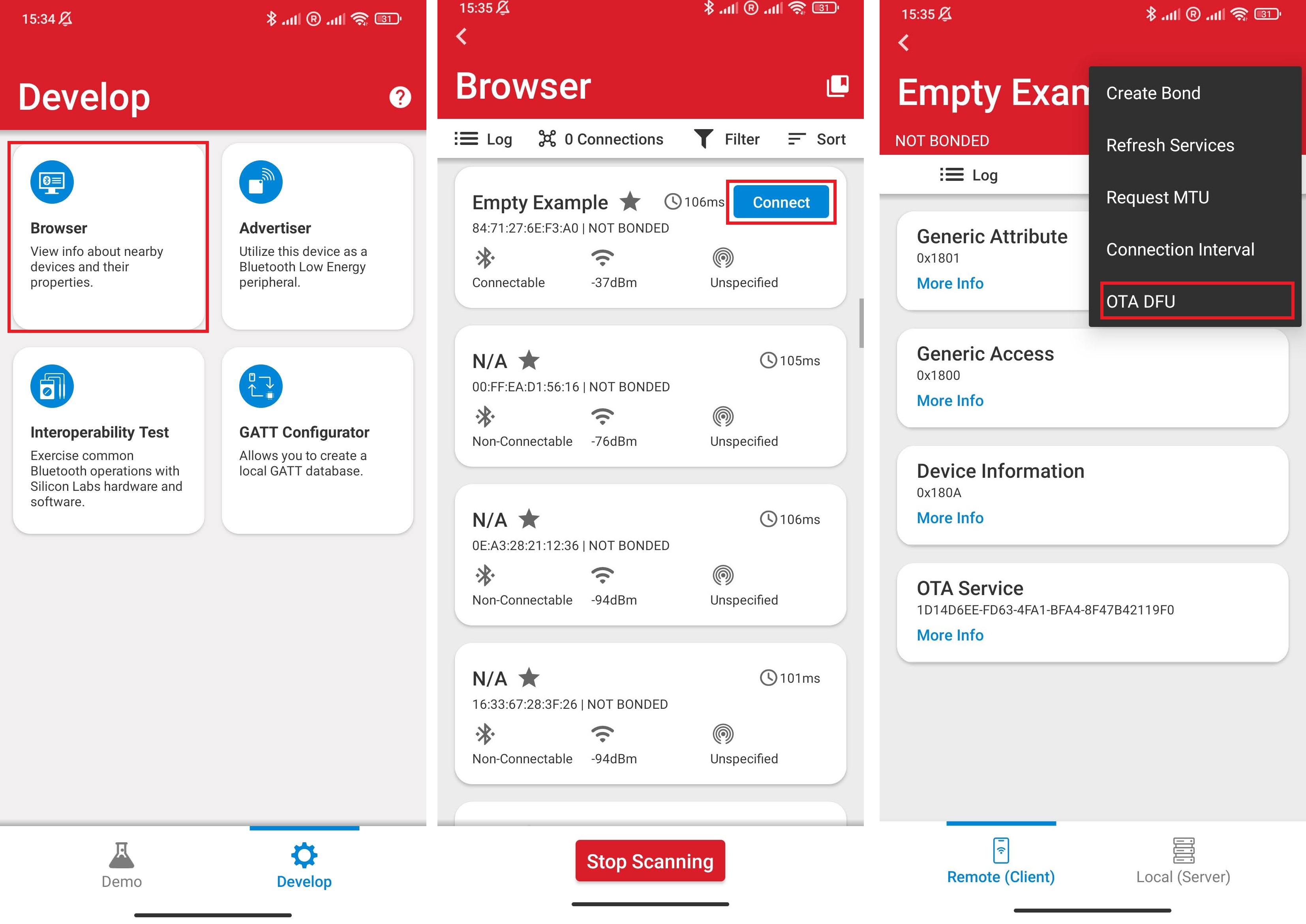 EFR Connect OTA DFU process Part 1