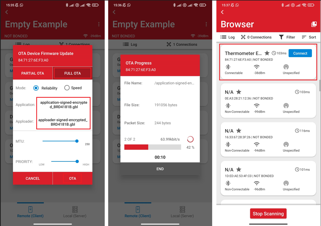 EFR Connect OTA DFU process Part 2