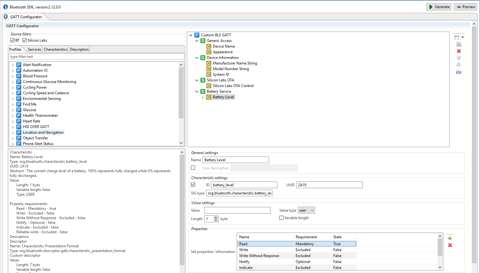 GATT Configurator