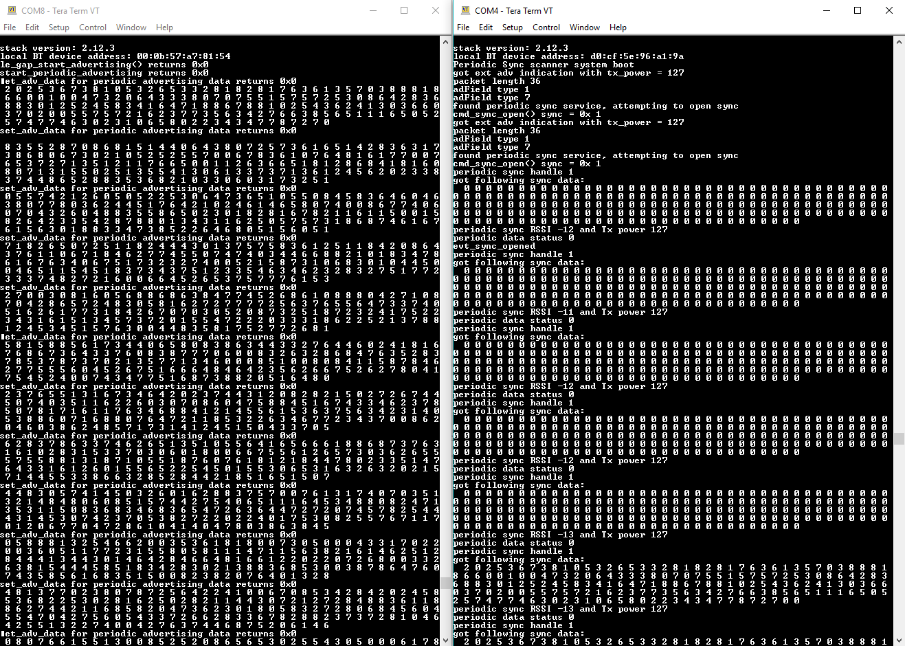 Logs of the advertiser and the scanner