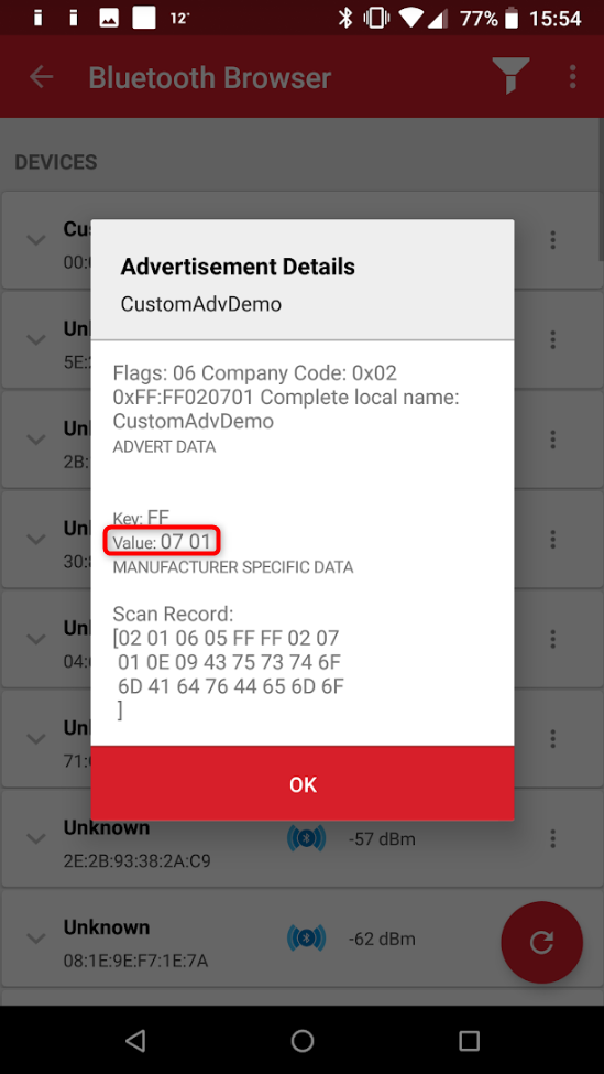 Manufacturer specific data