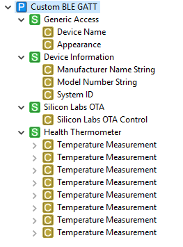 The Gathered Temperature Data is Exposed in One GATT Service