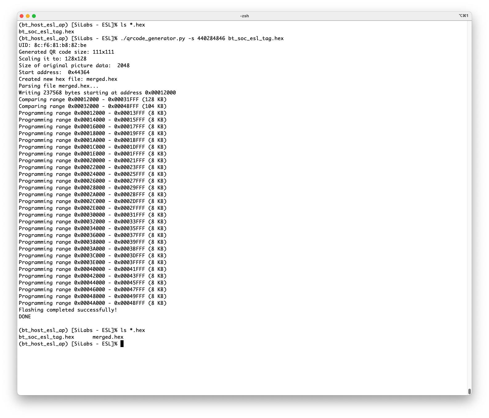 Programming ELS Tag with image prepared for a demo