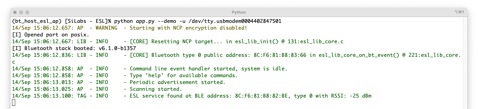 Running ESL access point demo