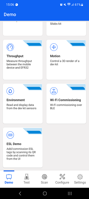 ESL Demo in Simplicity Connect mobile application