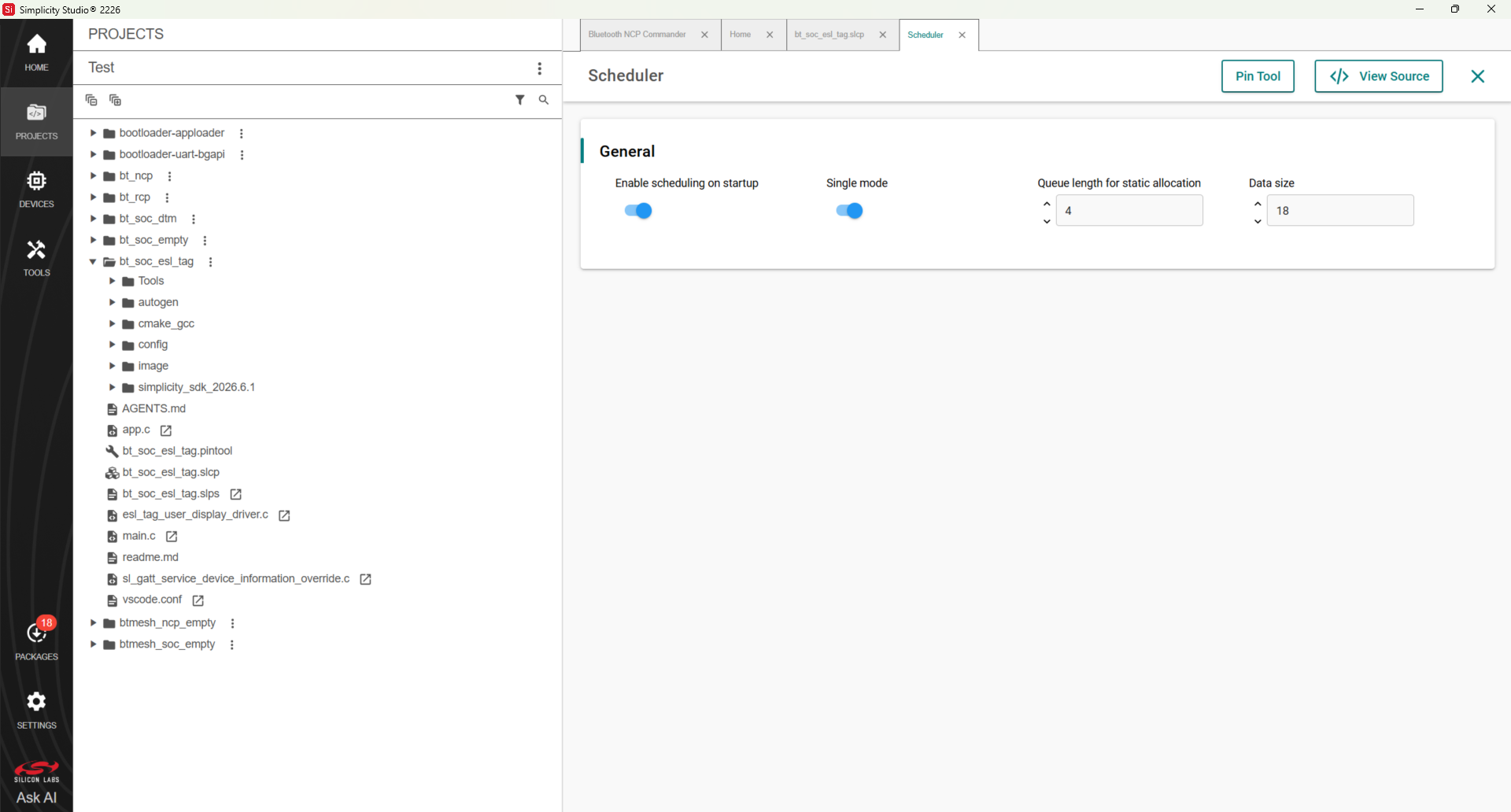 Scheduler configuration