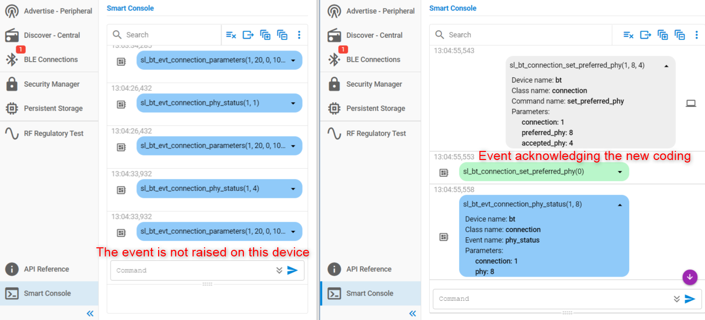 Changing the coding while in LE Coded PHY