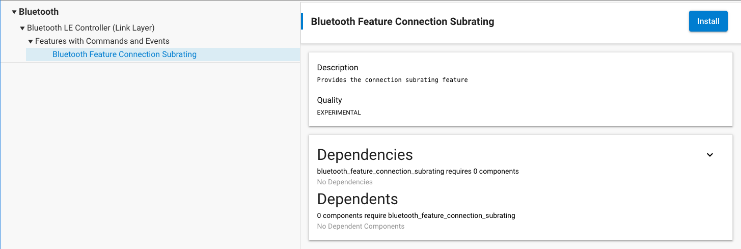 Bluetooth Feature Connection Subrating component
