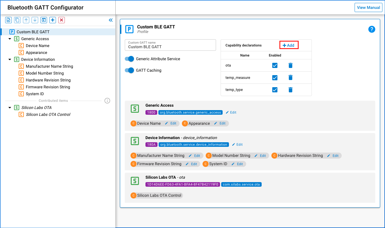 Declaring capabilities