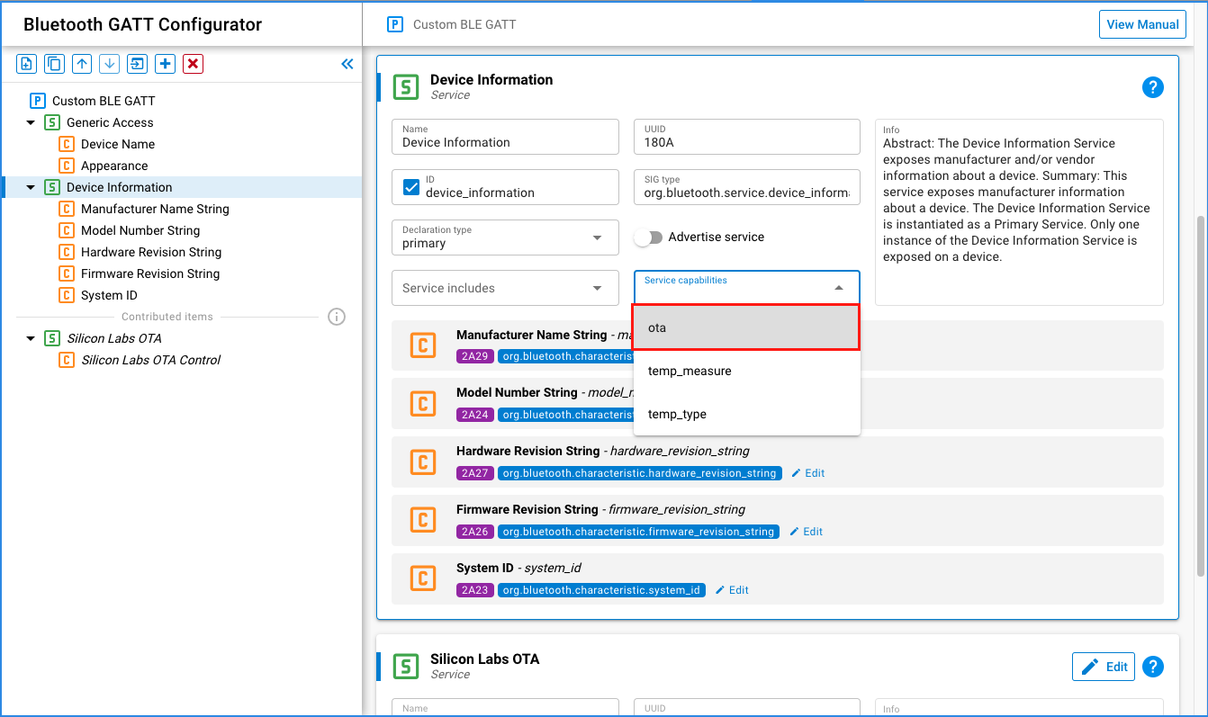 Applying Capabilities on Services/Characteristics