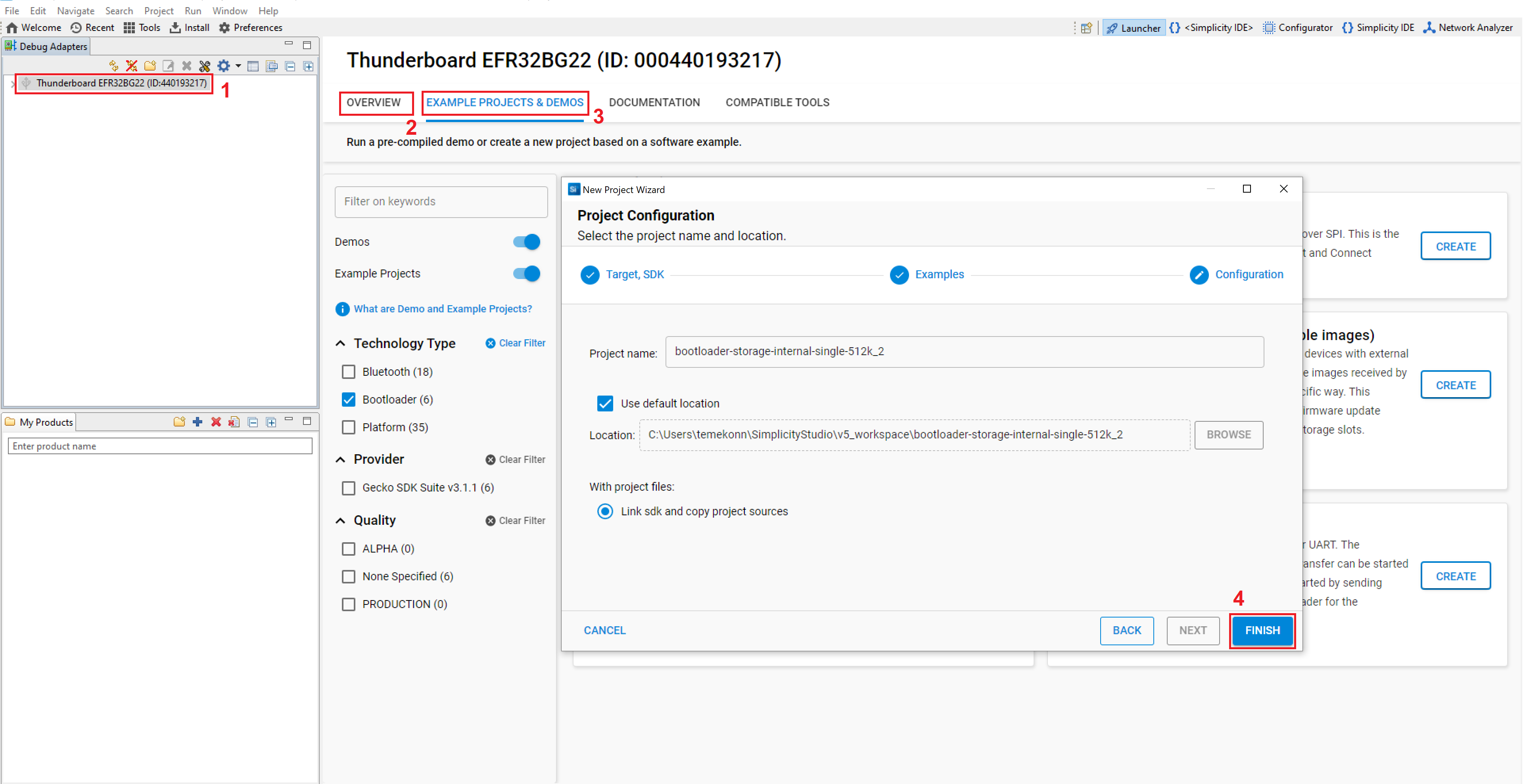 Figure 7. Bootloader Project Generation