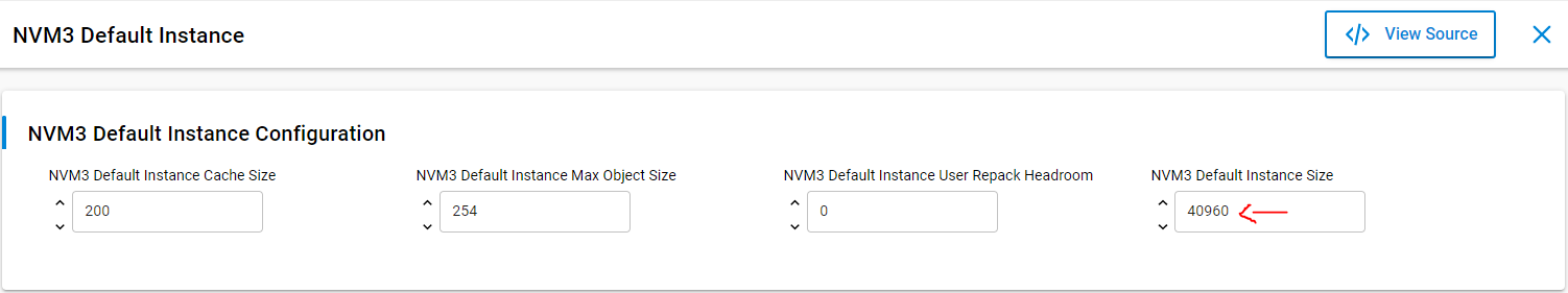 Figure 3. Default NVM3 page count