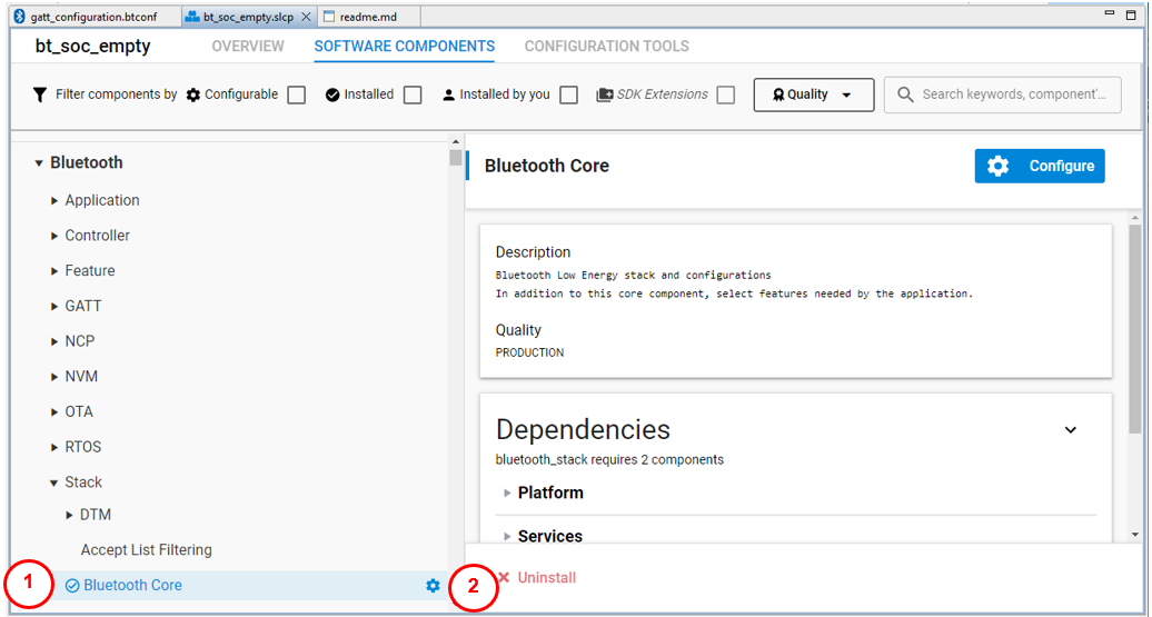 Single component view