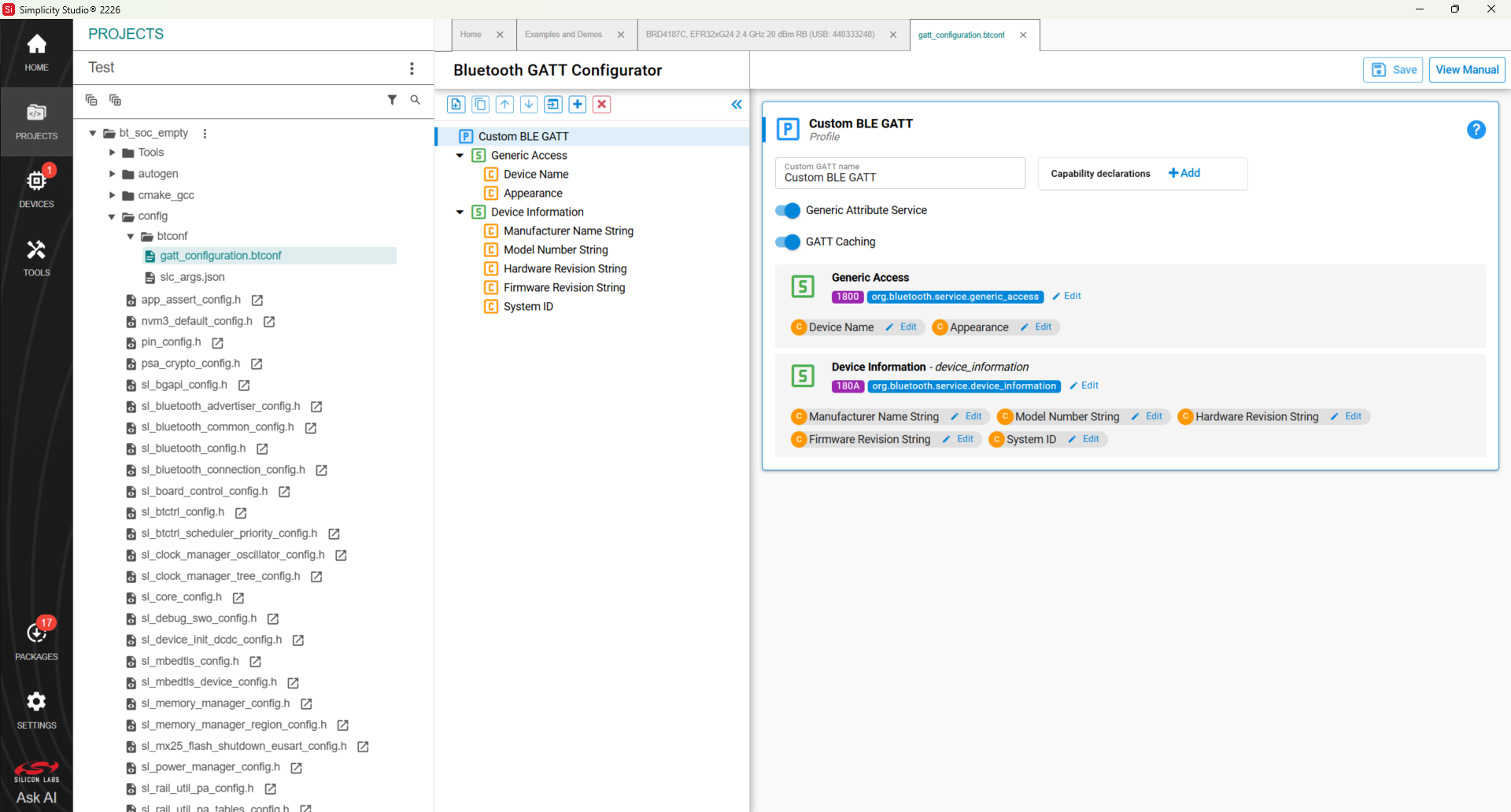 Bluetooth GATT Configurator