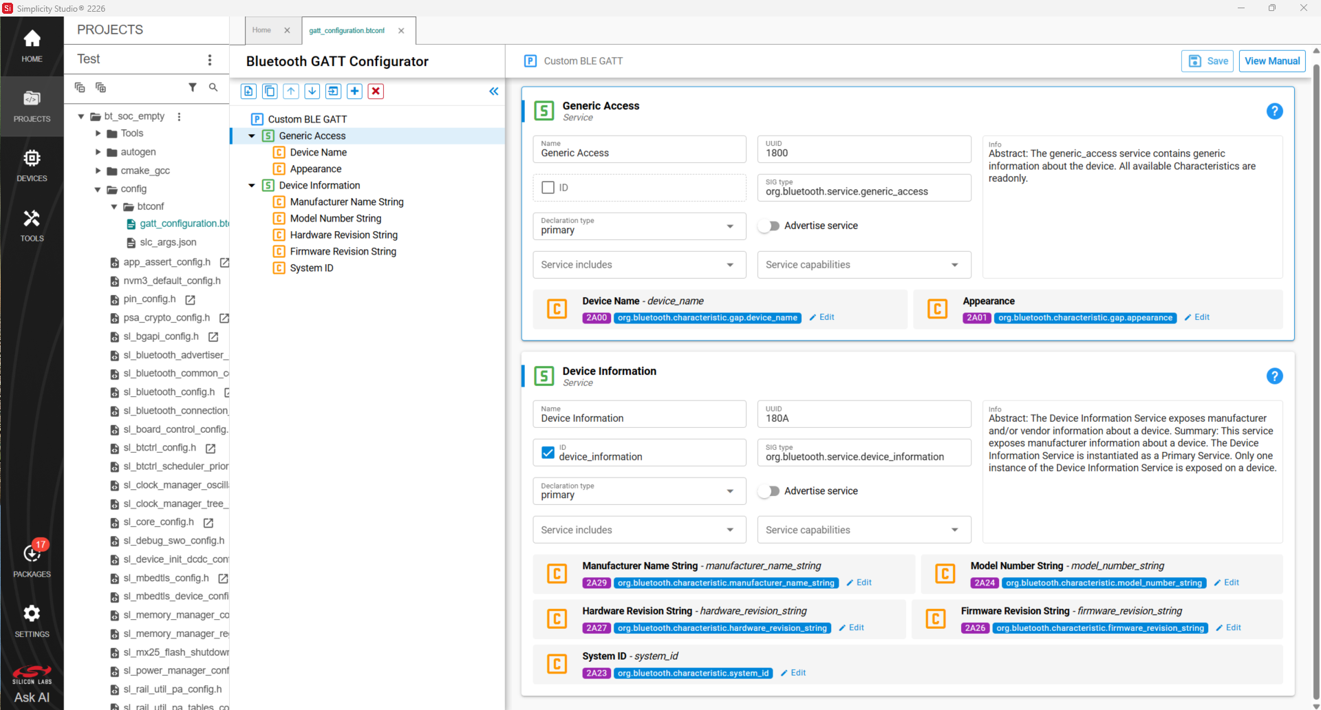 Bluetooth GATT Configurator