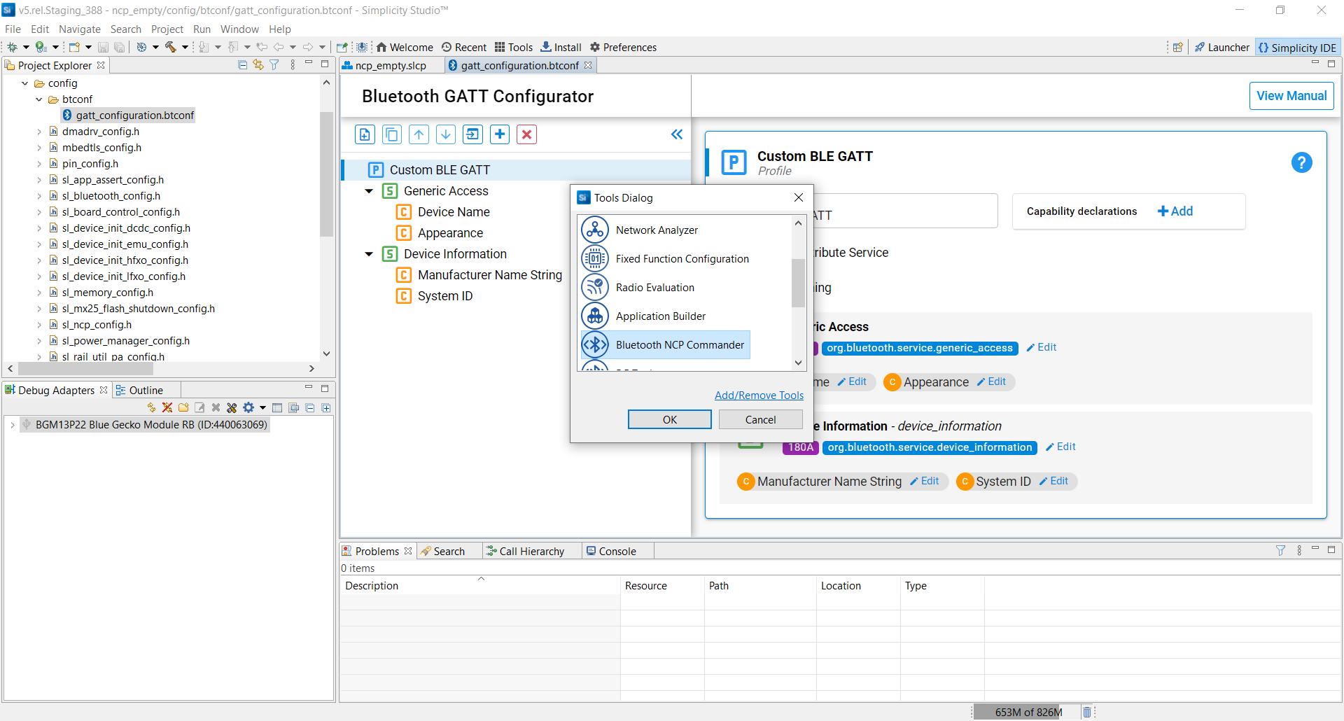 Opening NCP Commander