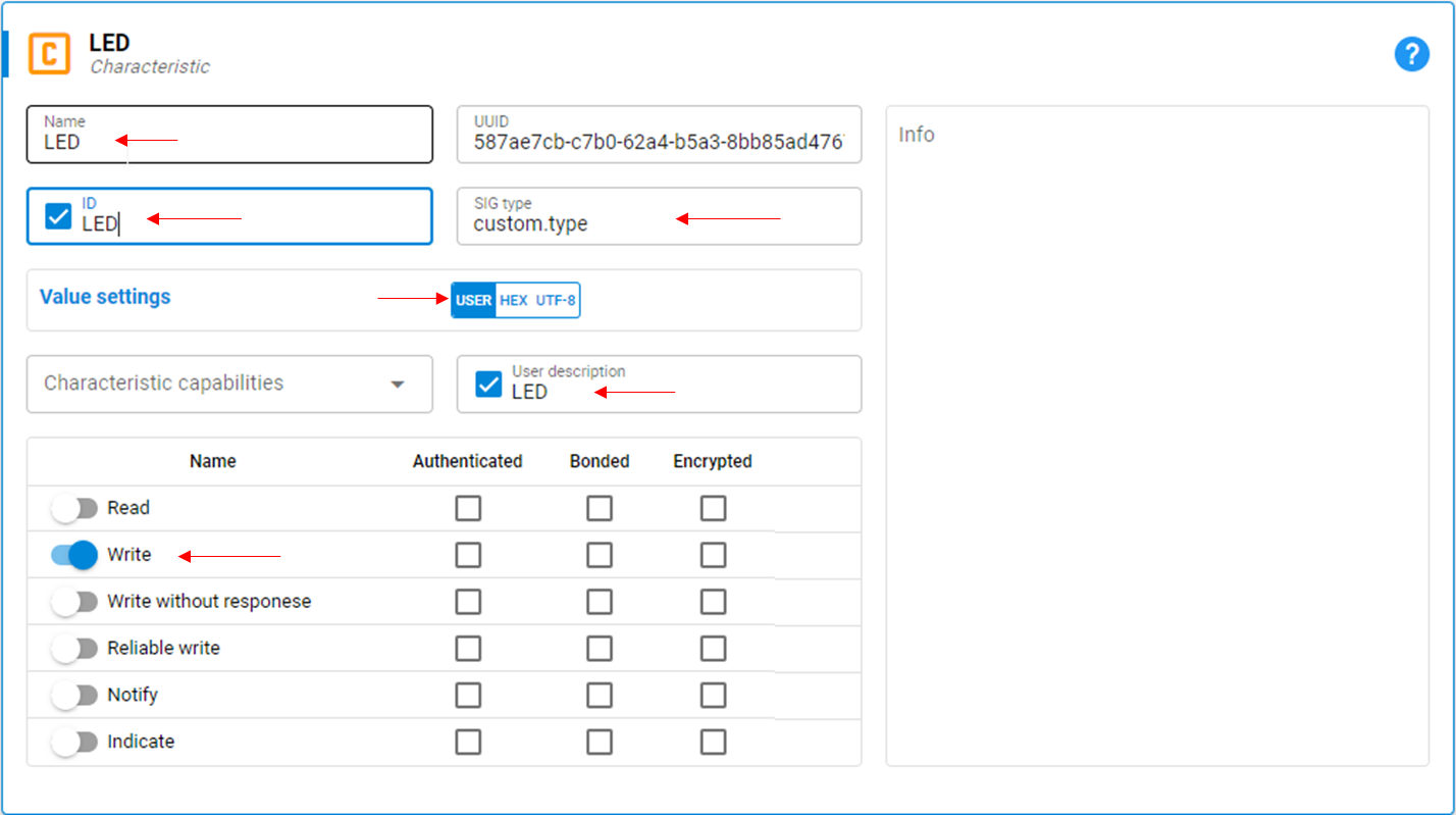 Configuring the Characteristic