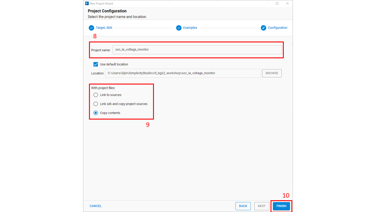 Selecting SoC-Empty as Template