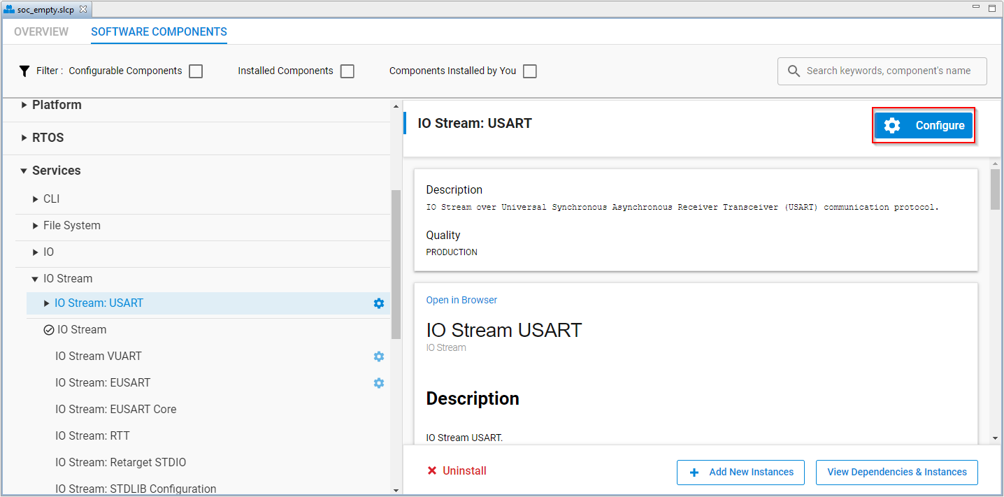 Create a Component Instance Configuration