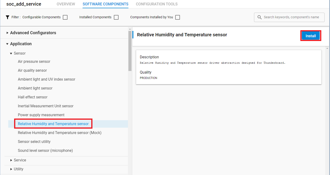 Relative Humidity and Temperature Sensor Component