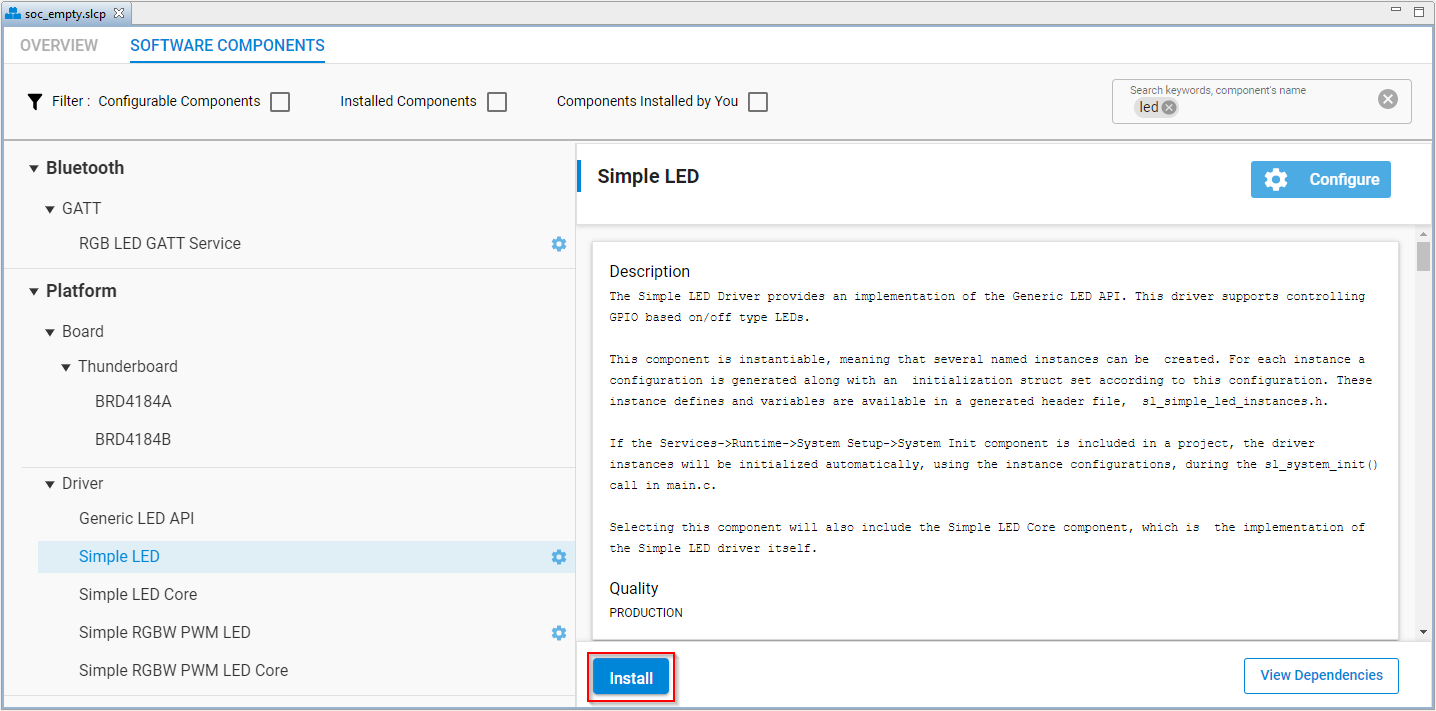 Component Instance Install