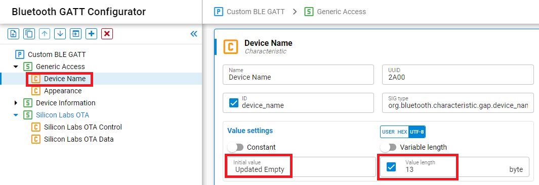 Modified Device Name in GATT