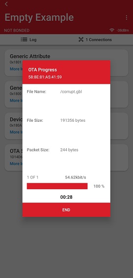 End OTA Process with Corrupt file