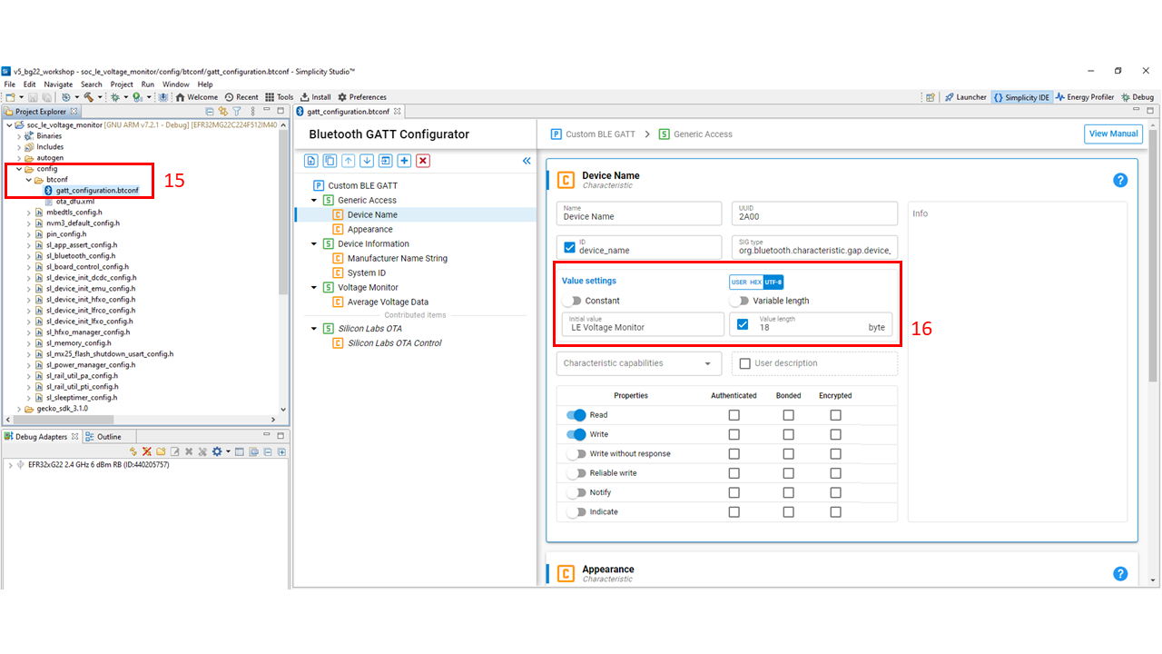 GATT Configurator Startup