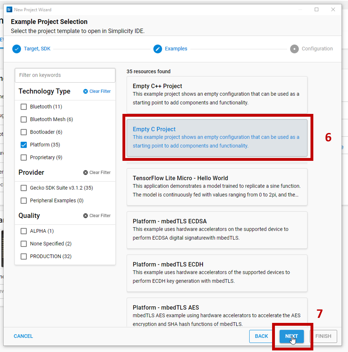 Selecting SoC-Empty as Template