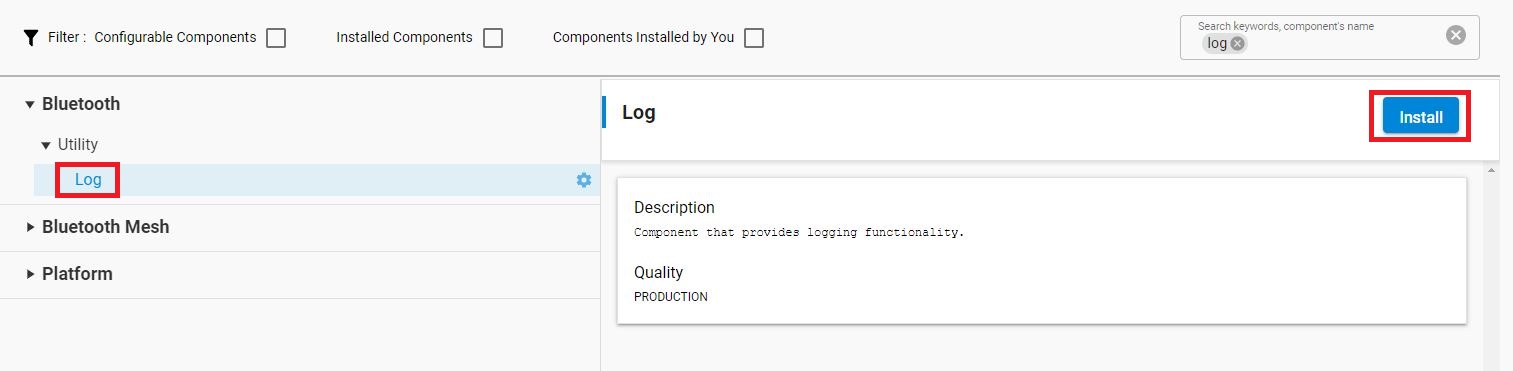 Log component install