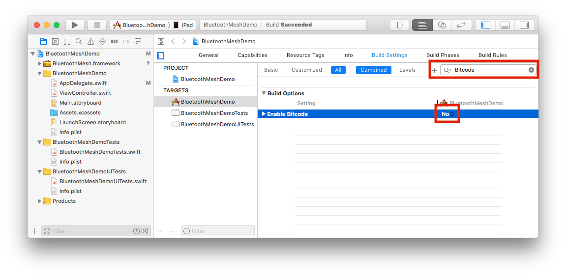 Disable Bitcode