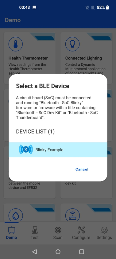 Searching for Blinky devices