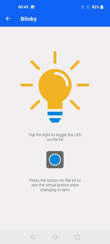 Toggling the light and receiving button state change indications