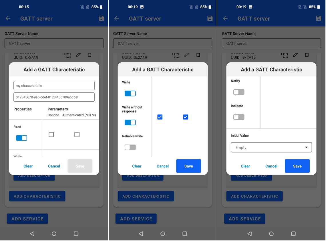 GATT Configurator adding characteristics