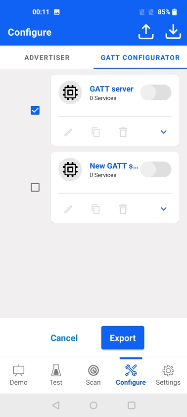 GATT Configurator export