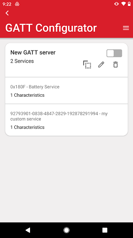 GATT Configurator server details