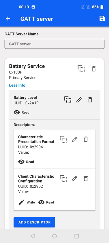 GATT Configurator service details