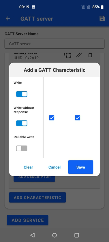 GATT Configurator adding characteristics