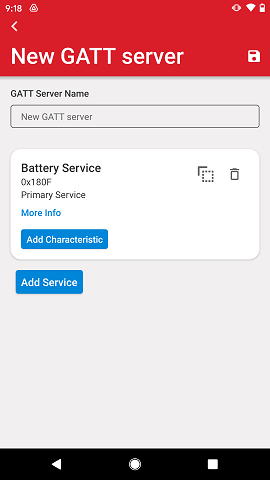 GATT Configurator new service added