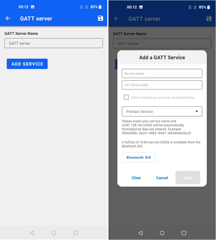 GATT Configurator Server Edit